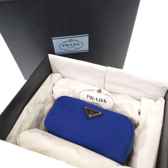Prada Triangle Blue Pouch - Picture 2 of 10